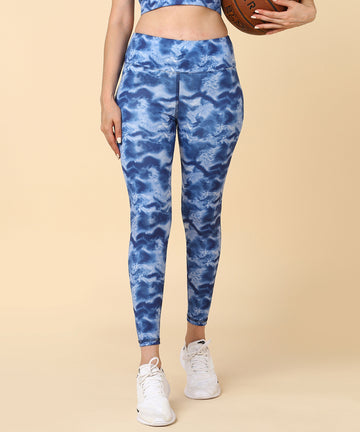Ocean Blue Printed Leggings